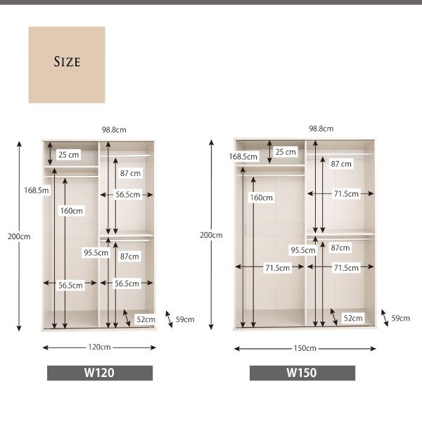 スーパSALE10倍＆4時間限定10％OFF ワードローブ クローゼット ミラー ミラー付き 全身鏡 幅150cm 150cm 高さ200cm 折れ戸 ルーバー タンス 壁面収納 衣類収納 省スペース ハンガーラック 納戸 引っ越し 新生活
