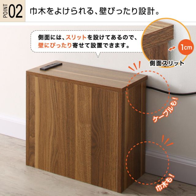 収納ボックス 収納ケース 壁面 収納 ボックス 小物 小さめ 薄型 隙間 コンセント付 スリム 配線 整理 すっきり 配線隠し タップ 充電器 モデム ルーター 木目 ルーター隠し フタ付き