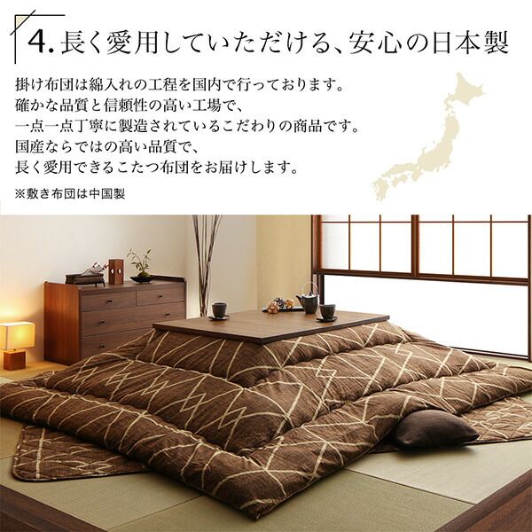 スーパSALE10倍＆4時間限定10％OFF こたつ こたつ布団 おしゃれ 幾何学デザインのこたつ布団 こたつ用掛け布団単品 正方形(80×80cm)天板対応