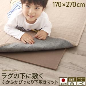 スーパSALE10倍＆4時間限定10％OFF ラグの下に敷くふかふかぴったり下敷きマット 170×270