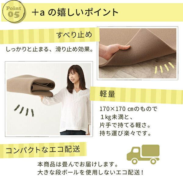 スーパSALE10倍＆4時間限定10％OFF ラグの下に敷くふかふかぴったり下敷きマット 170×270