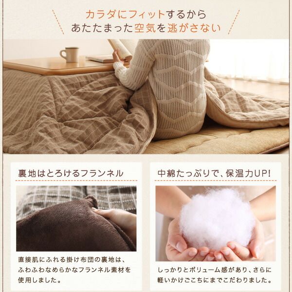 スーパSALE10倍＆4時間限定10％OFF こたつ布団セット 洗えるジャガード織ステッチデザインこたつ布団 掛布団&敷布団2点セット 掛け布団＋厚敷き布団 4尺長方形(80×120cm)天板対応
