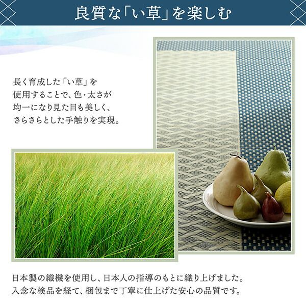 スーパSALE10倍＆4時間限定10％OFF 自然素材ラグ 斜め格子柄 モダンデザインい草ラグ 176×230cm