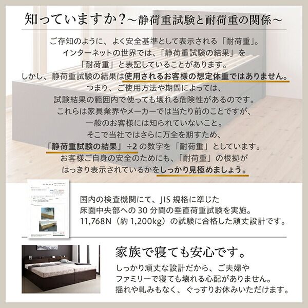 マラソン10倍中 お客様組立 国産 多機能頑丈すのこチェストベッド 薄型プレミアムボンネルコイルマットレス付き セミダブル