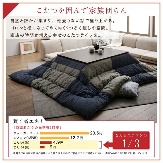 スーパSALE10倍＆4時間限定10％OFF こたつ布団 掛け布団 敷布団 セット パッチワーク おしゃれ インテリア 和モダンチェックこたつ布団 掛布団&敷布団2点セット 正方形(80×80cm)天板対応