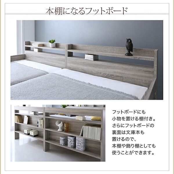 マラソン10倍中 ずっと使える 2段ベッドにもなるワイドキングサイズベッド 薄型軽量ポケットコイルマットレス付き スタンダード ワイドK200