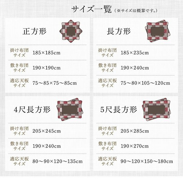 スーパSALE10倍＆4時間限定10％OFF こたつ用布団 和モダンデザインの市松模様こたつ布団 こたつ用掛け布団単品 正方形(75×75cm)天板対応