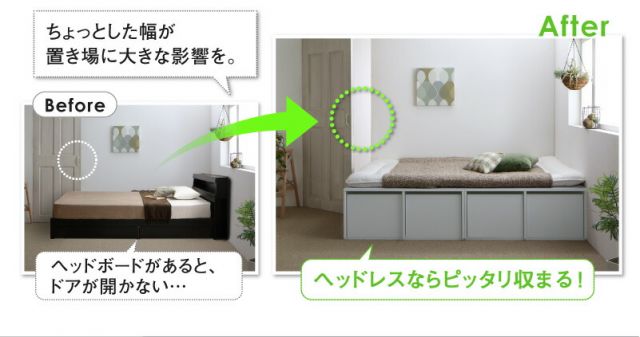 マラソン10倍中 ベッド ベッドフレーム マットレス付き フィッツ 木製 収納付きベッド 引き出し付き ヘッドレス 薄型スタンダードポケットコイルマットレス付き ハイタイプ 引き出し2杯 セミダブル