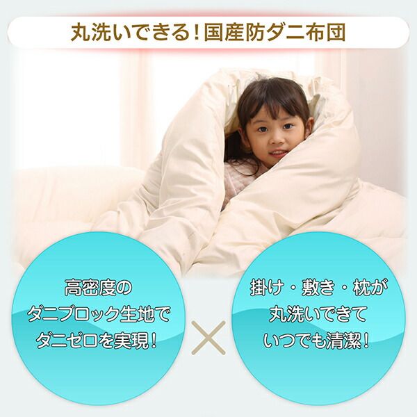スーパSALE10倍＆4時間限定10％OFF 子どもにやさしい・丸ごと洗える・日本製・防ダニ布団 掛け布団 シングル
