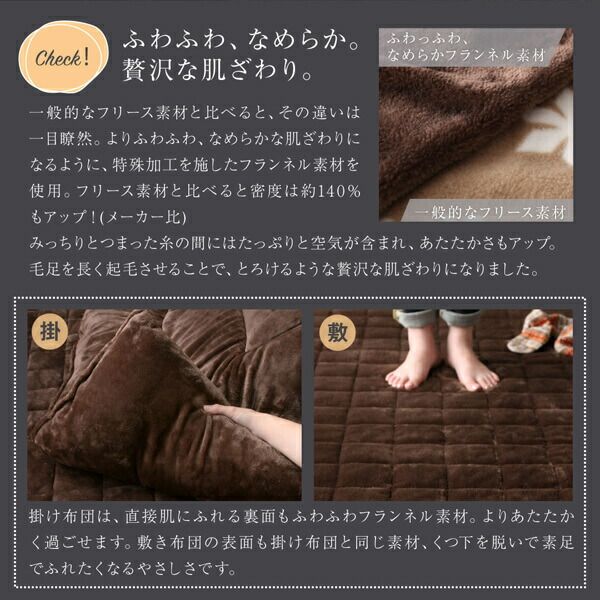 スーパSALE10倍＆4時間限定10％OFF こたつ布団セット 木目も布団も選べる 北欧デザインこたつ 掛布団&敷布団2点セット 長方形(75×105cm)