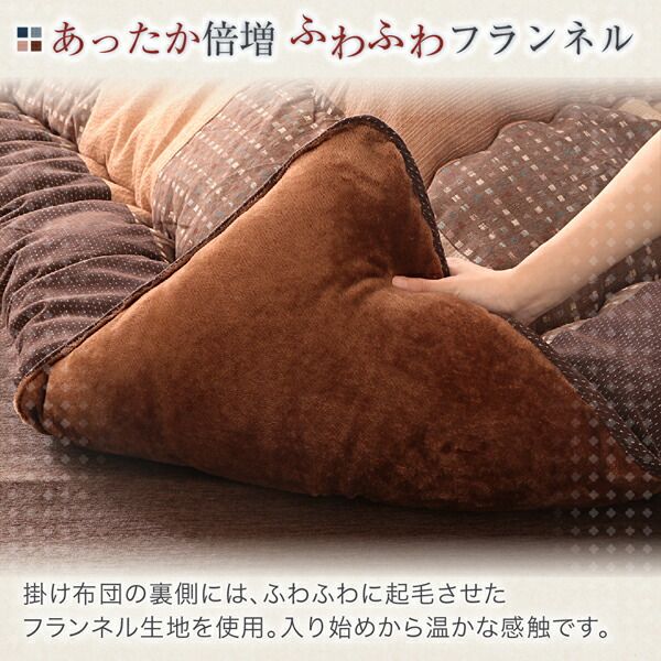 スーパSALE10倍＆4時間限定10％OFF しじら織パッチワークこたつ布団 掛布団&敷布団2点セット 正方形(80×80cm)天板対応