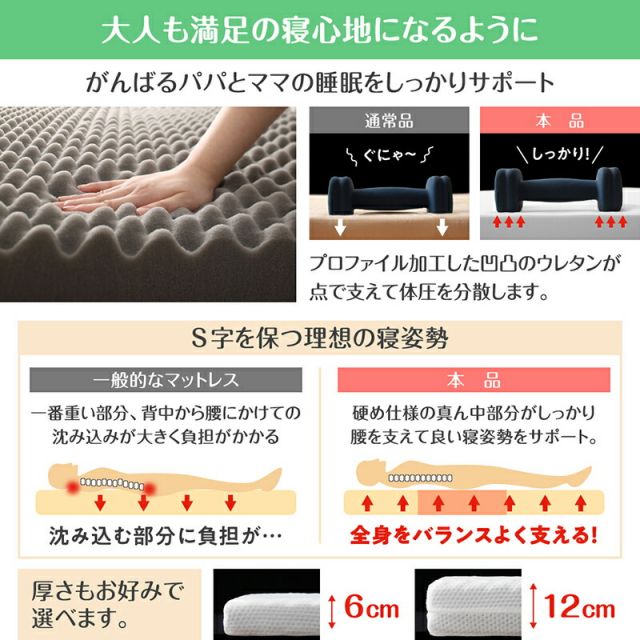 スーパSALE10倍＆4時間限定10％OFF MITAS寝具SELECT マットレス ワイドキング 連結 ファミリー 大きい 大きいサイズ 子供 家族 5人 4人 3人 布団 敷き布団 敷布団 コンパクト 収納 3つ折り 三つ折り 折りたたみ 極厚 抗菌 防臭 防ダニ 洗える 通気性 腰 幅280cm 厚さ12cm