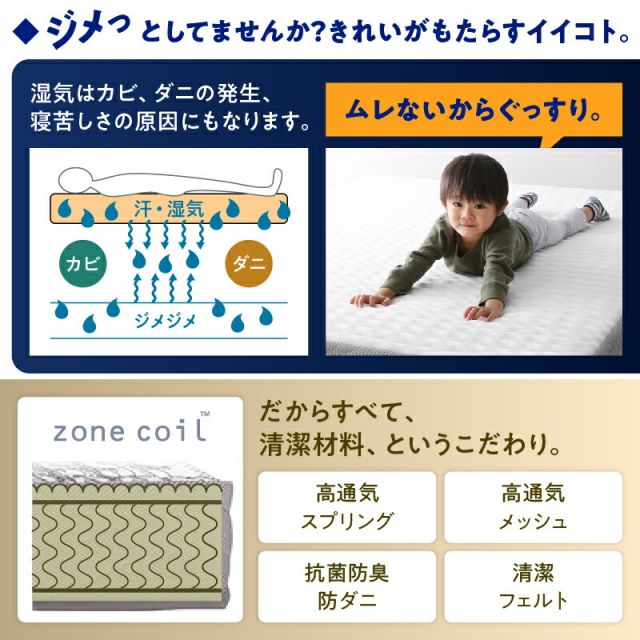 スーパSALE10倍＆4時間限定10％OFF MITAS寝具SELECT マットレス シングル セミダブル ダブル ベッドマットレス ベッドマット ボンネルコイル ポケットコイル スプリングマットレス  黒 白 ブラック ホワイト 圧縮梱包 腰 高反発 おしゃれ 布団 敷布団 抗菌 防臭 セミダブル