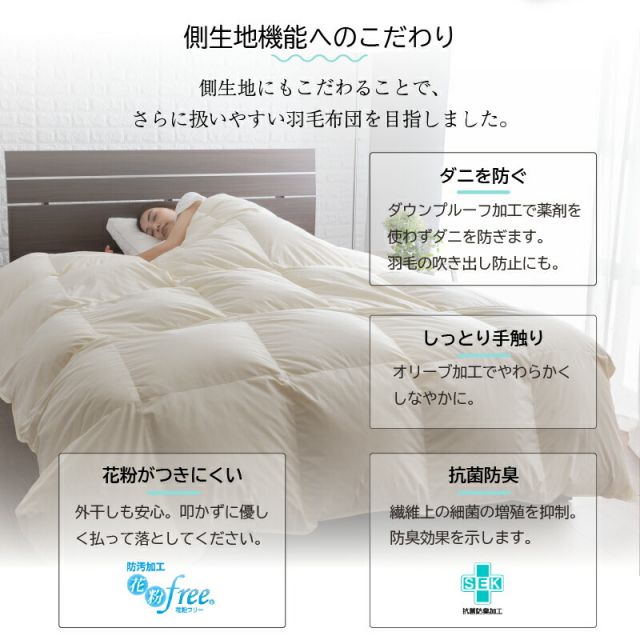 スーパSALE10倍＆4時間限定10％OFF MITAS寝具SELECT 羽毛布団 キング 羽毛 布団 日本製 防ダニ 国産 国内洗浄 春用 秋用 快適 羽毛ふとん 合い掛け布団 掛け布団 掛布団 抗菌  三ツ星ニューゴールドラベル フィルパワー 550fp 合掛け 単品 キング