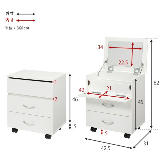 スーパSALE10倍＆4時間限定10％OFF コスメワゴン-RUD 42.5×31×46cm