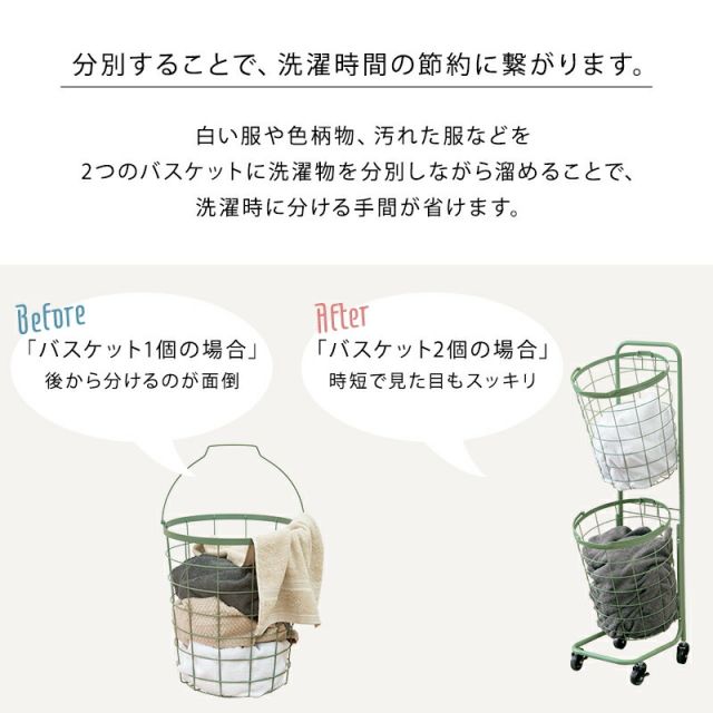 スーパSALE10倍＆4時間限定10％OFF ２段ランドリーラック（角型）-KR- 33×39×108cm