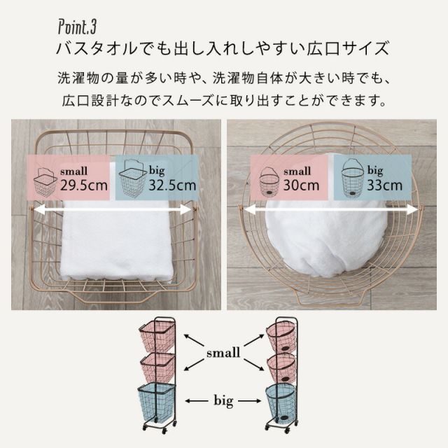 スーパSALE10倍＆4時間限定10％OFF ３段ランドリーラック（丸型）-KR- 34.5×39×124cm