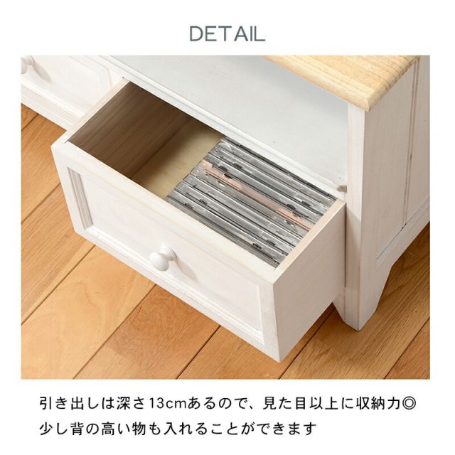 スーパSALE10倍＆4時間限定10％OFF TV台-MTV-アンティークホワイト 94×34×40cm