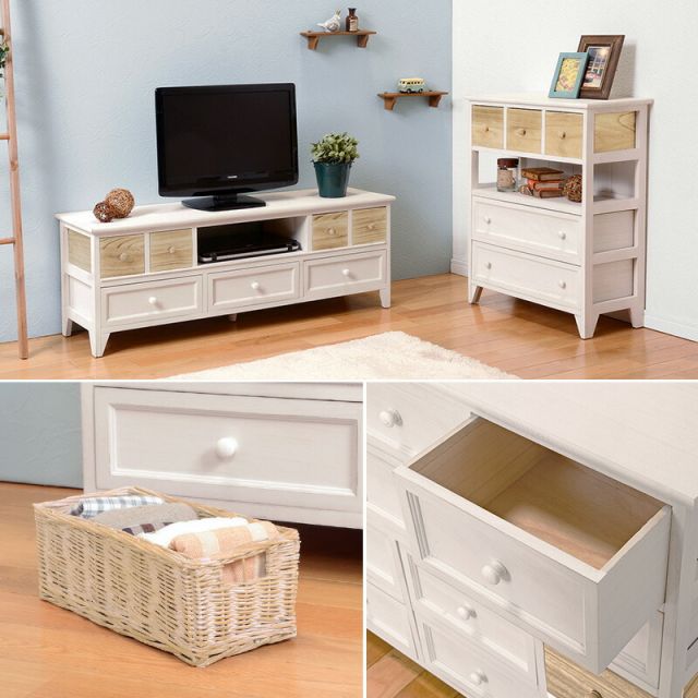スーパSALE10倍＆4時間限定10％OFF TV台-引出し付き 115×34×40.5cm