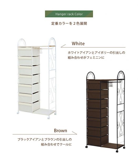 スーパSALE10倍＆4時間限定10％OFF エレガントハンガーラック-KHR 引き出し7杯タイプ 80×35.5×172cm