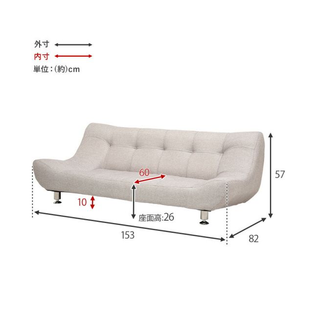 スーパSALE10倍＆4時間限定10％OFF ソファ(ライノス 2.5） 2.5P 組立設置付