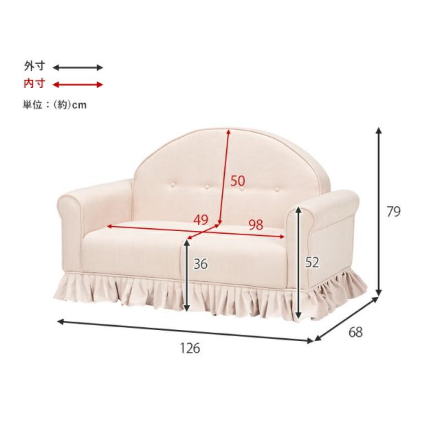 スーパSALE10倍＆4時間限定10％OFF ソファ-ラッフ 126×68×79cm