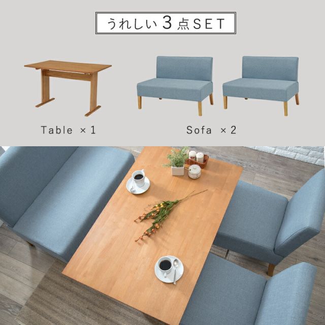 スーパSALE10倍＆4時間限定10％OFF ダイニング3点セット-SH-ソファ（×2） 70×110×65cm