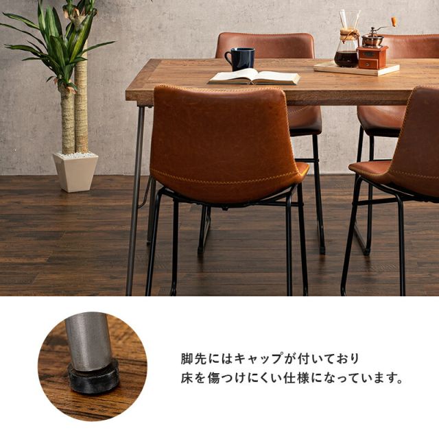 スーパSALE10倍＆4時間限定10％OFF ダイニング5点セット-RT-アイアン脚/Bタイプ 140×80×72cm