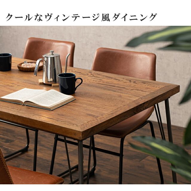 スーパSALE10倍＆4時間限定10％OFF ダイニング5点セット-RT-アイアン脚/Bタイプ 140×80×72cm