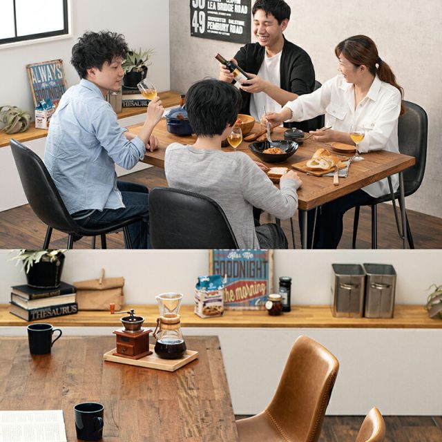 スーパSALE10倍＆4時間限定10％OFF ダイニング5点セット-RT-アイアン脚/Cタイプ 140×80×72cm