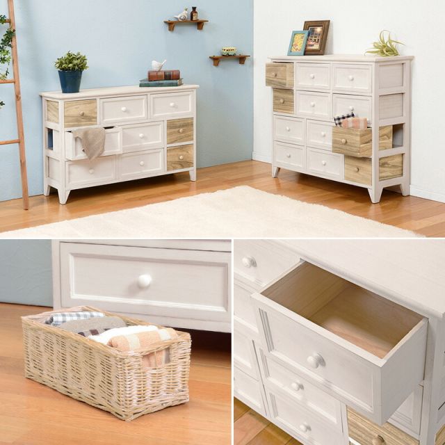スーパSALE10倍＆4時間限定10％OFF チェスト-MCH バスケットタイプ 85×30×75cm
