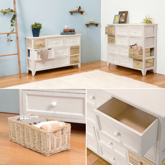 スーパSALE10倍＆4時間限定10％OFF チェスト-MCH-幅90cm 引出しタイプ 90×30×59cm