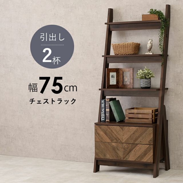 スーパSALE10倍＆4時間限定10％OFF チェストラック-RCH-引出し2段 幅75 75×48×187cm