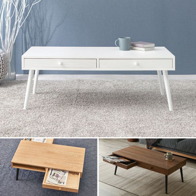 スーパSALE10倍＆4時間限定10％OFF テーブル-MT-天然木両面引出し 100×45×37cm