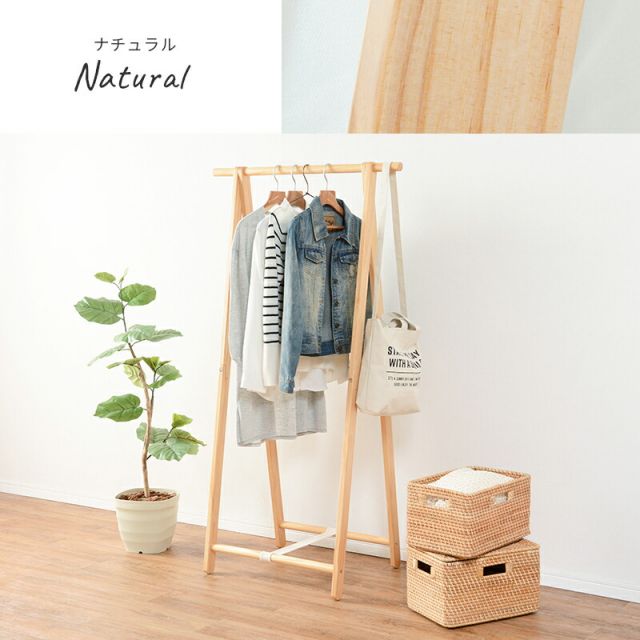 スーパSALE10倍＆4時間限定10％OFF ハンガーラック-MHR-天然木 80×47×150cm