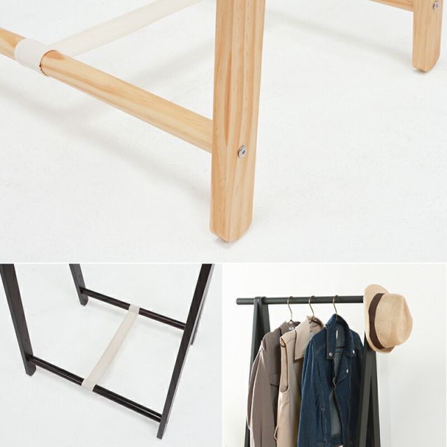 スーパSALE10倍＆4時間限定10％OFF ハンガーラック-MHR-天然木 80×47×150cm