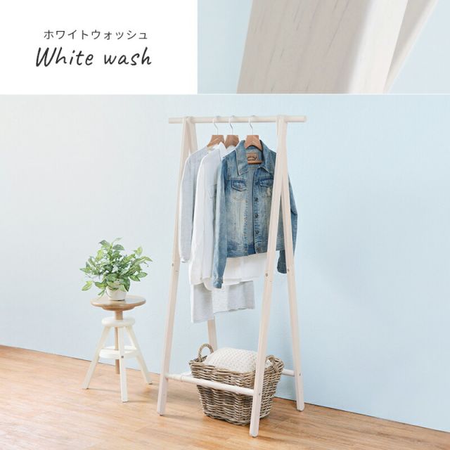 スーパSALE10倍＆4時間限定10％OFF ハンガーラック-MHR-天然木 80×47×150cm
