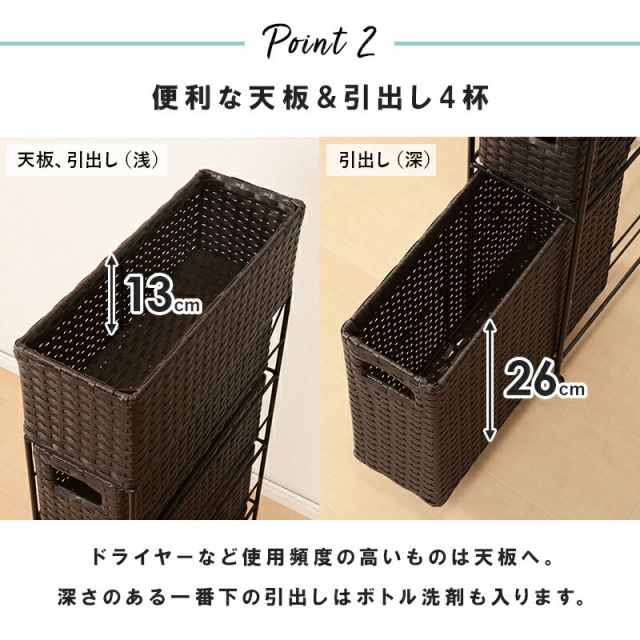 スーパSALE10倍＆4時間限定10％OFF ランドリー スリムタイプ 15.5×40.5×95.5cm