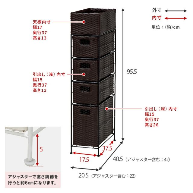 スーパSALE10倍＆4時間限定10％OFF ランドリー スリムタイプ 20.5×40.5×95.5cm