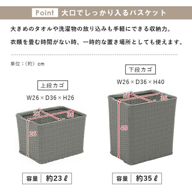 スーパSALE10倍＆4時間限定10％OFF ランドリーラック-RAN/4個タイプ 60×40×97cm