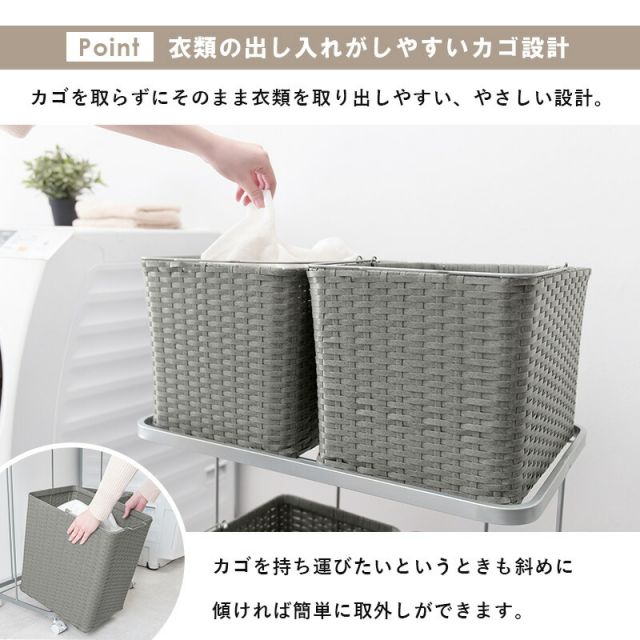 スーパSALE10倍＆4時間限定10％OFF ランドリーラック-RAN/4個タイプ 60×40×97cm