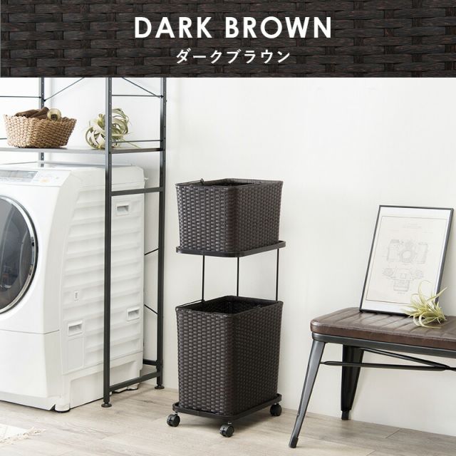 スーパSALE10倍＆4時間限定10％OFF ランドリーワゴン 2個タイプ 30×40×97cm