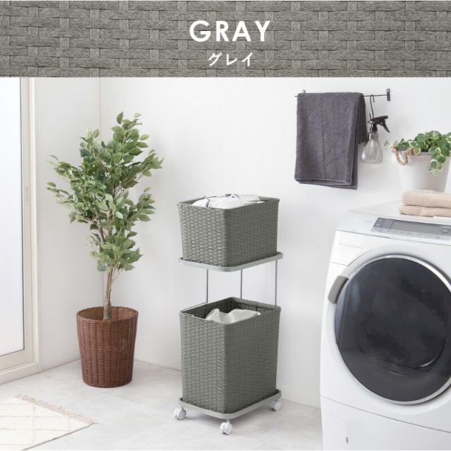 スーパSALE10倍＆4時間限定10％OFF ランドリーワゴン 2個タイプ 30×40×97cm
