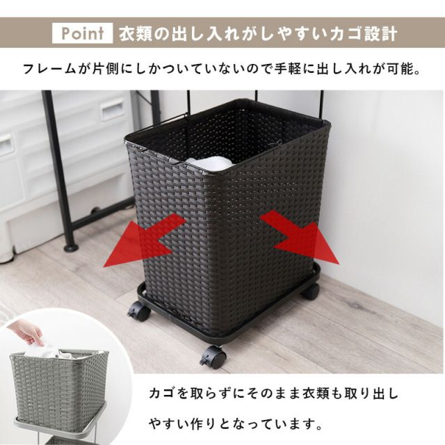 スーパSALE10倍＆4時間限定10％OFF ランドリーワゴン 2個タイプ 30×40×97cm
