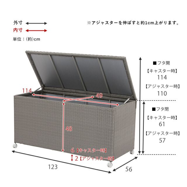 スーパSALE10倍＆4時間限定10％OFF 収納庫-RUD 122×56×60cm