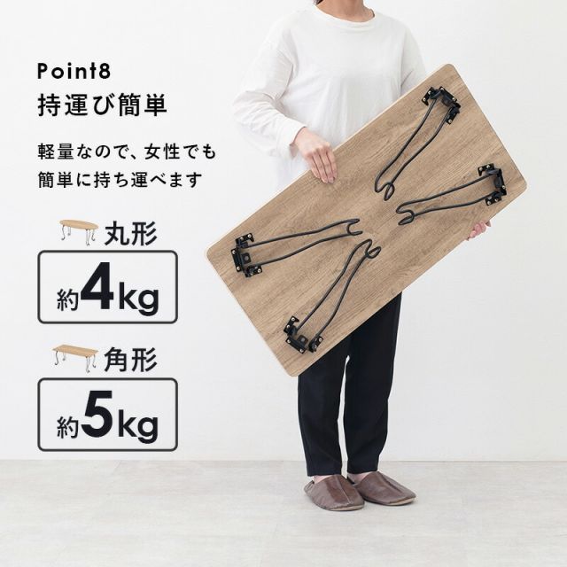 スーパSALE10倍＆4時間限定10％OFF 折れ脚テーブル-MT-幅80cm 丸型 80×40×33cm