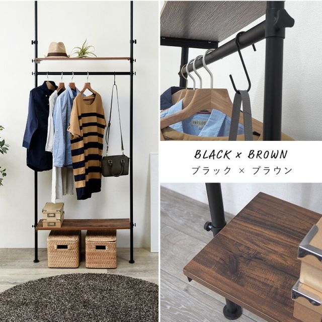 突っ張りハンガーラック-KTR 90×24×187cm