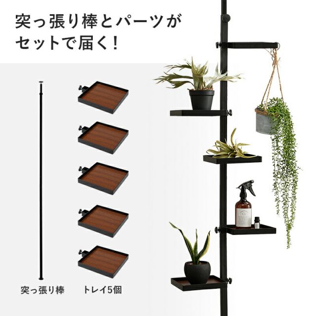 スーパSALE10倍＆4時間限定10％OFF 突っ張り棒＆パーツ_6点セット 角型タイプ 43×43×187cm
