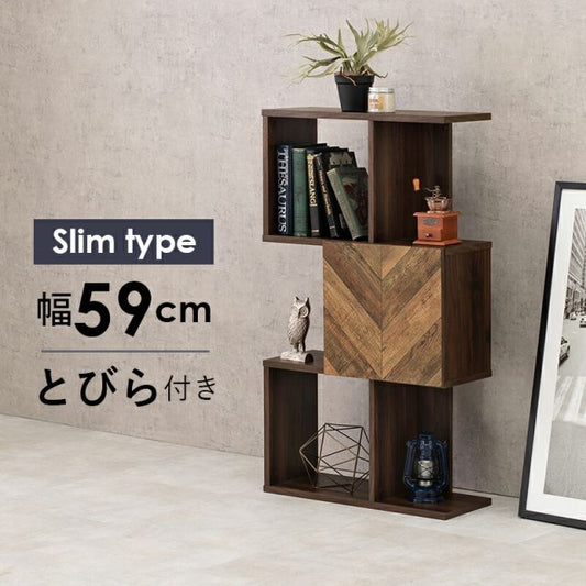 スーパSALE10倍＆4時間限定10％OFF 扉付きオープンラック-RCC/3段タイプ スリムタイプ 59×25.5×107.5cm