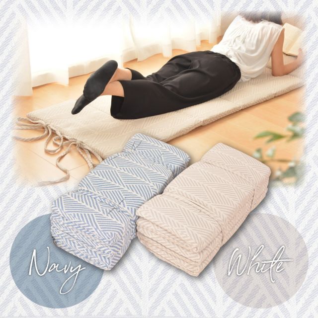 スーパSALE10倍＆4時間限定10％OFF インド綿6つ折りマットレス クラック 65×170×2.5cm